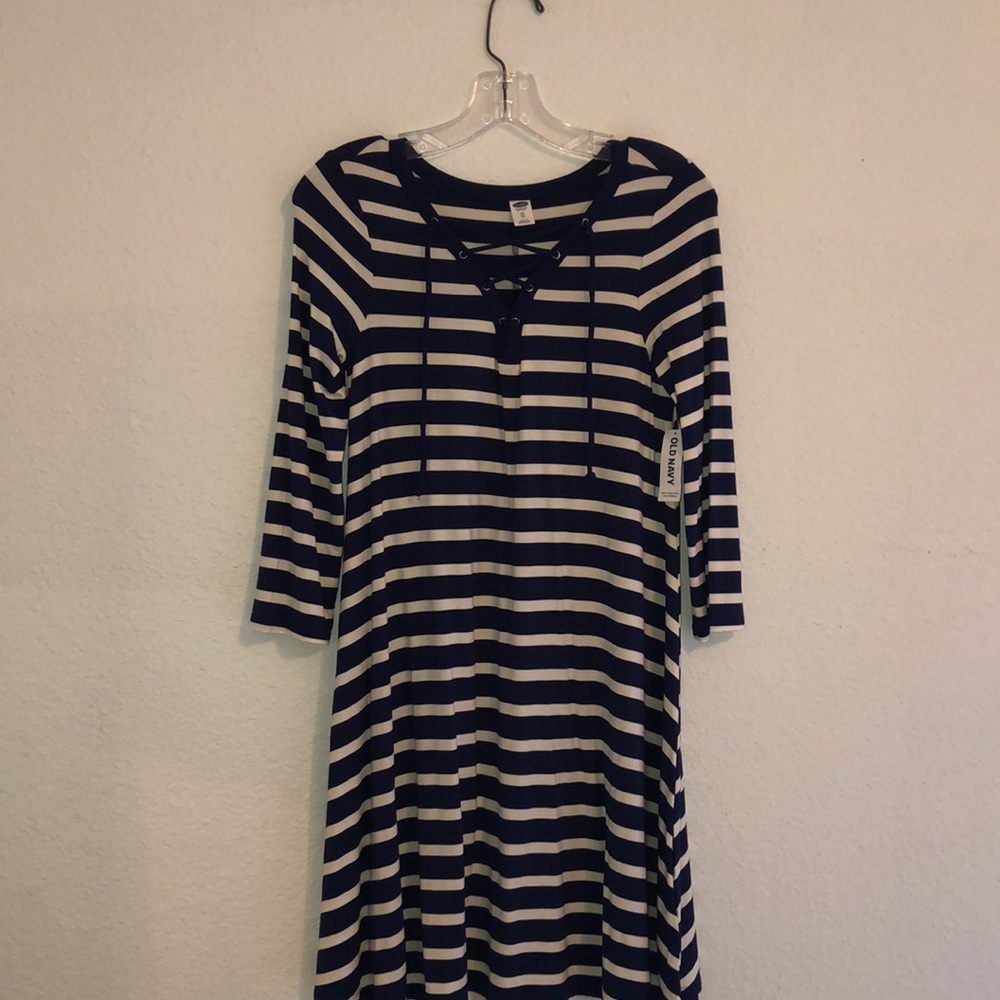 Old Navy: Blue and White Striped Dress